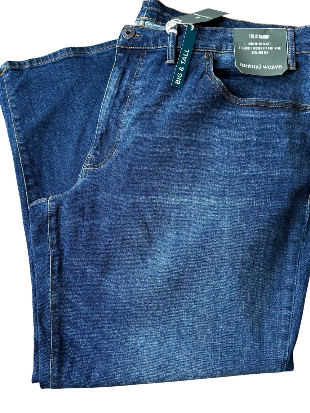 Mutual Weave Men's Straight Blue Jeans - Big & Tall